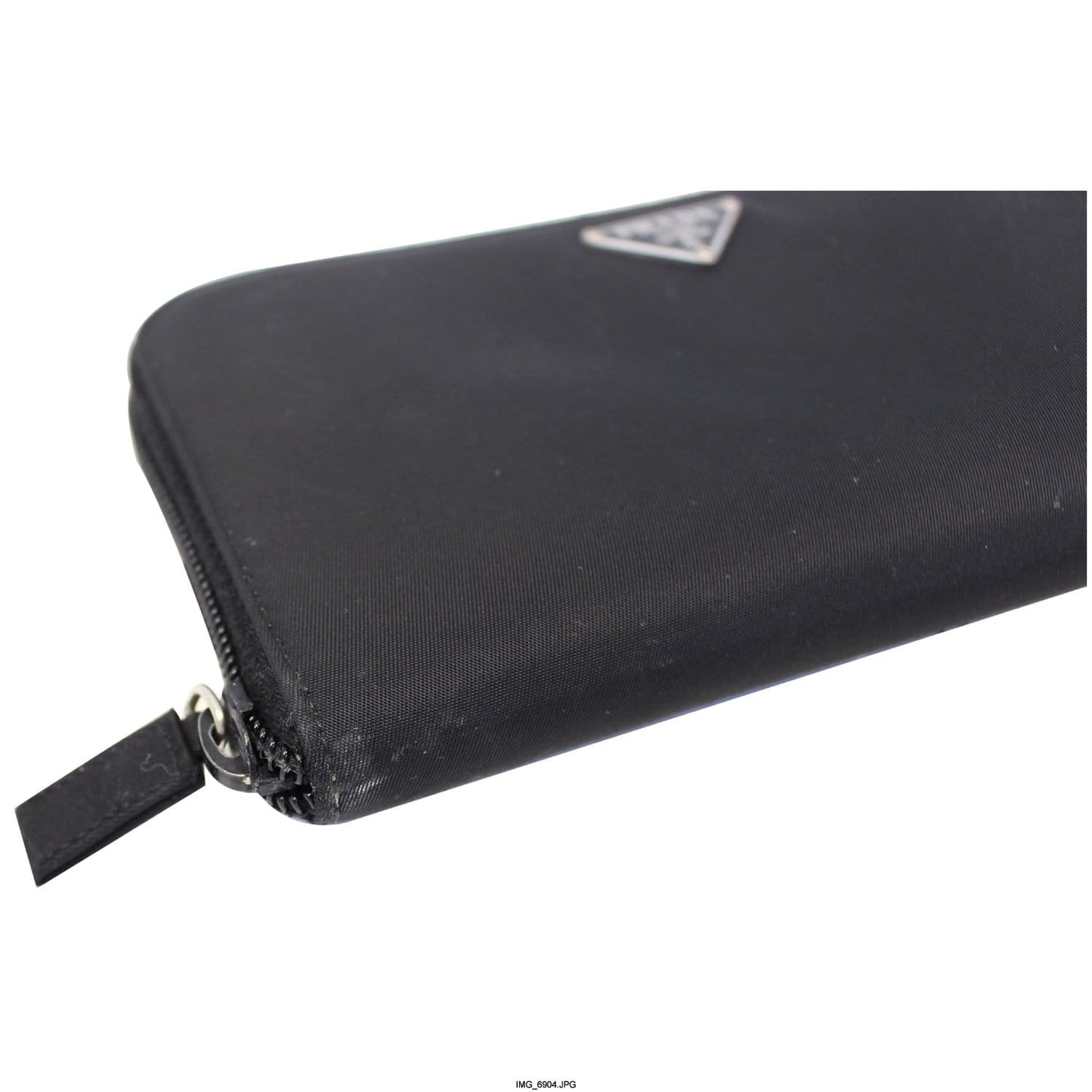PRADA Black Nylon Zip Around Wallet