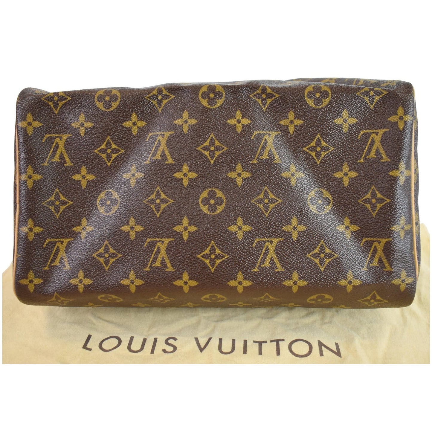 LOUIS VUITTON Speedy 30 Monogram Canvas Satchel Bag Brown