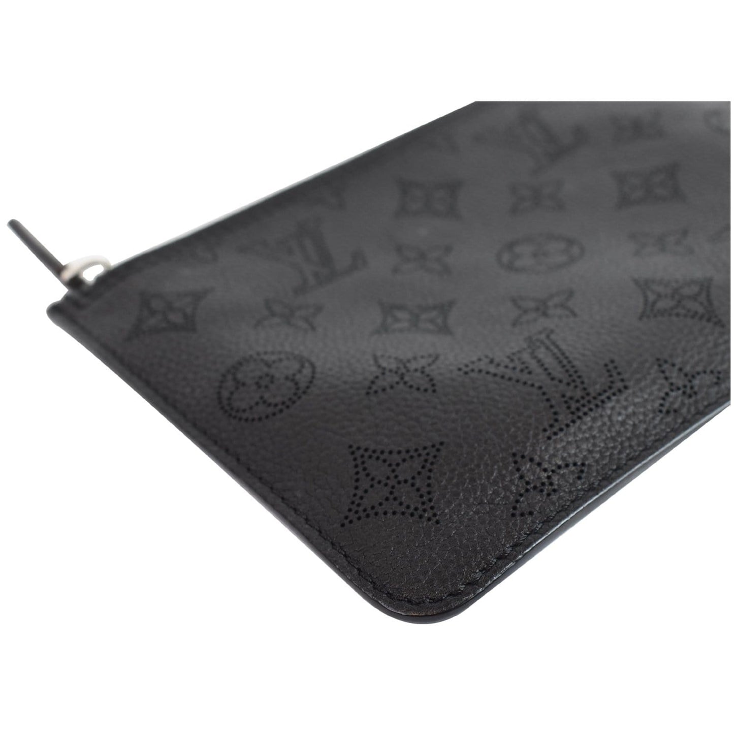 LOUIS VUITTON Wristlet Pochette Monogram Leather Mahina Girolata Black