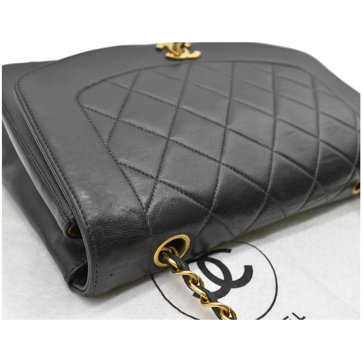 CHANEL Diana Flap Quilted Lambskin Leather Shoulder Bag Black - 20% OFF