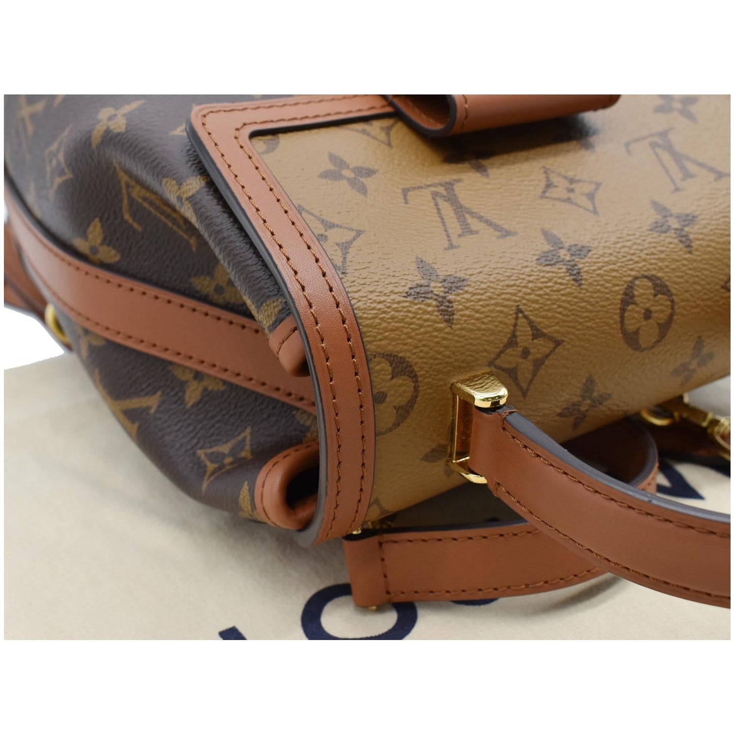 LOUIS VUITTON Dauphine PM Monogram Reverse Canvas Backpack Brown