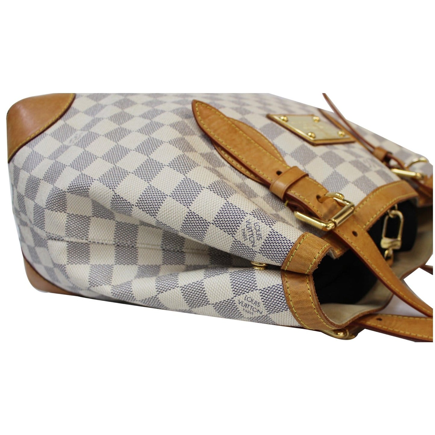 LOUIS VUITTON Hampstead PM Damier Azur Shoulder Bag White