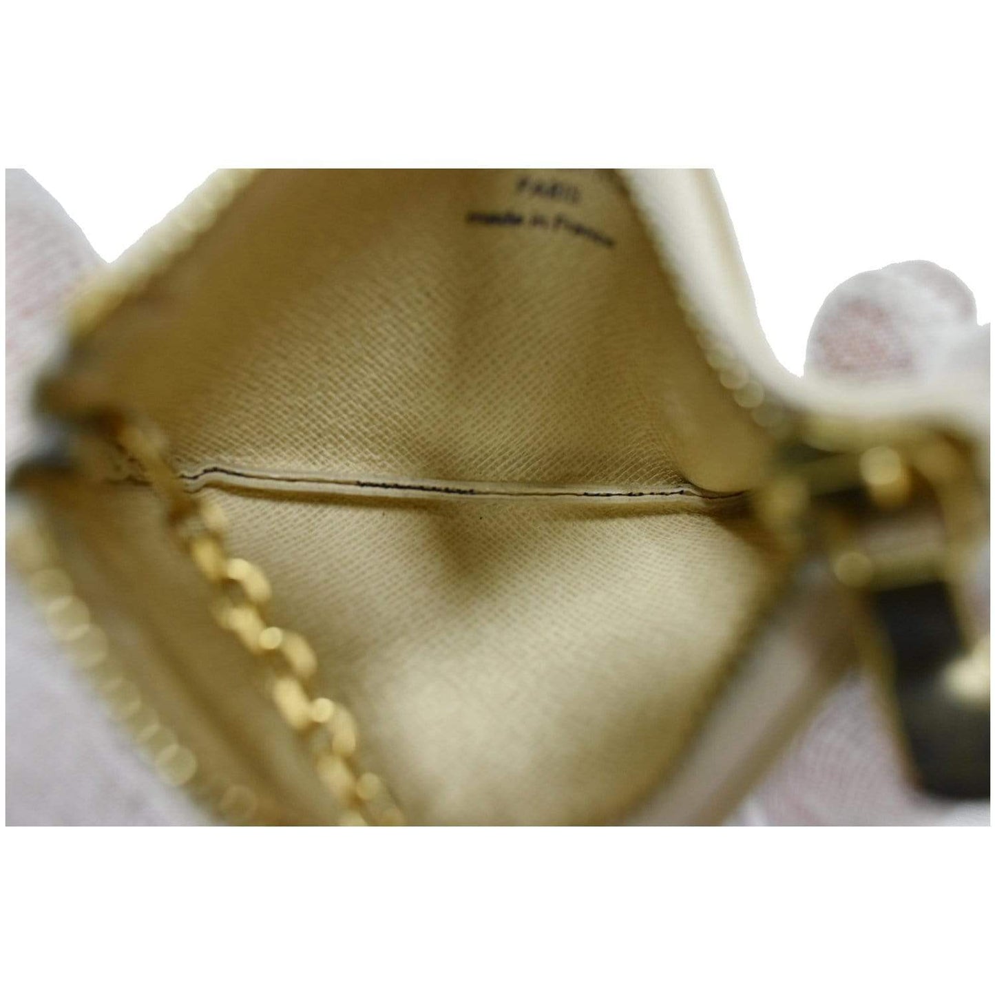 LOUIS VUITTON Pochette Key Cles Damier Azur Coin Case White