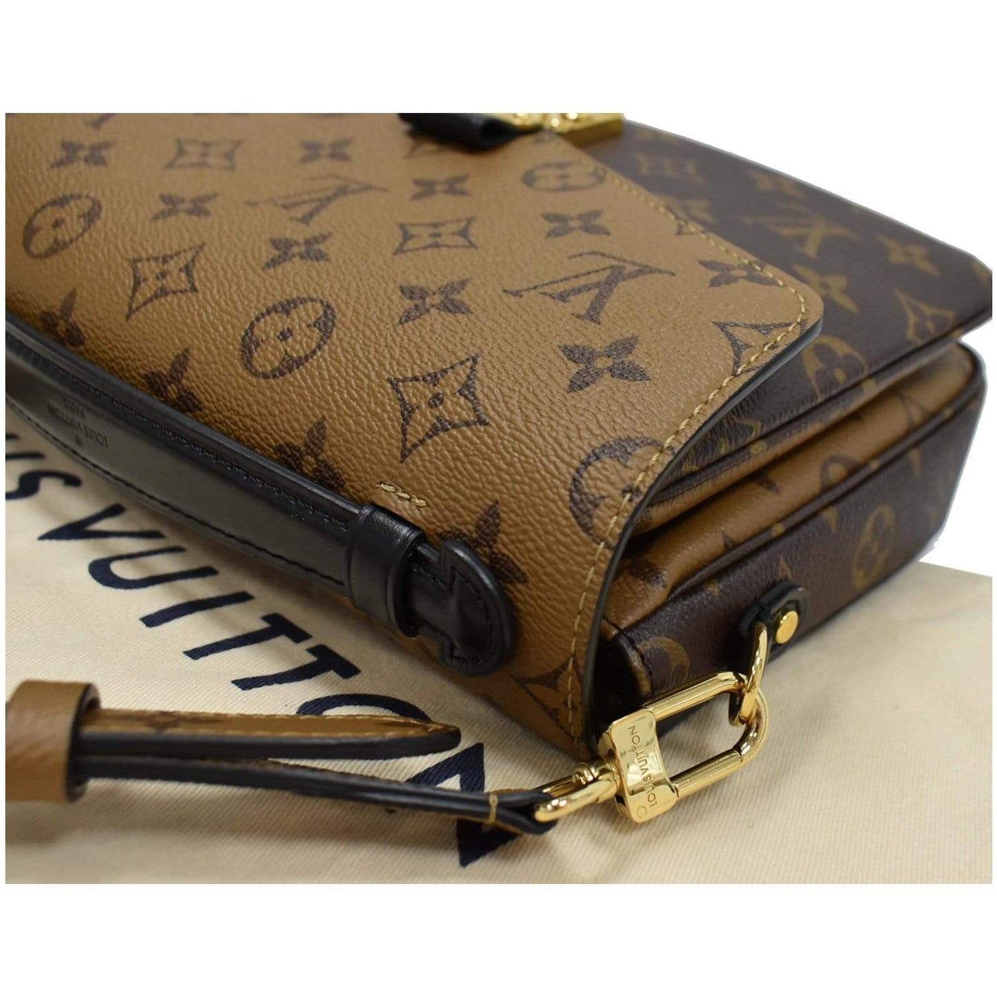 LOUIS VUITTON Metis Pochette Reverse Monogram Canvas Crossbody Bag Brown