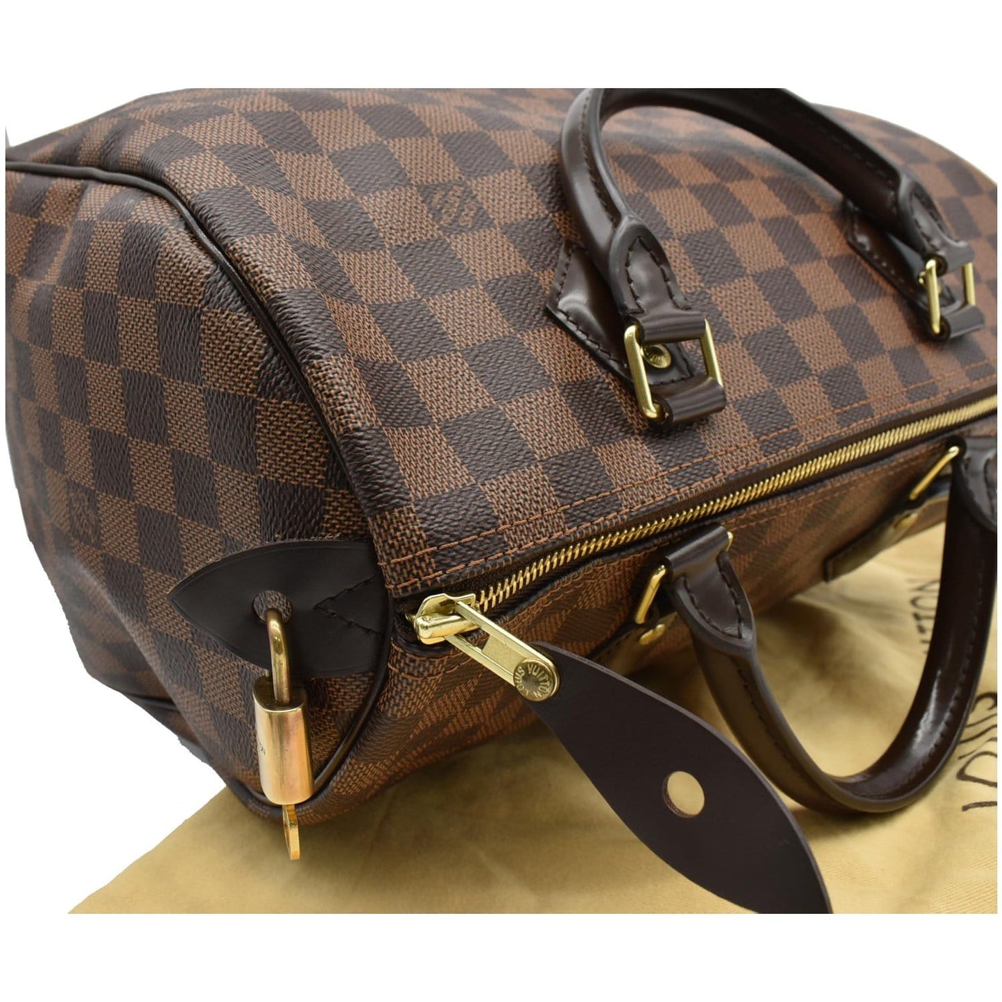 LOUIS VUITTON Speedy 30 Damier Ebene Satchel Bag Brown