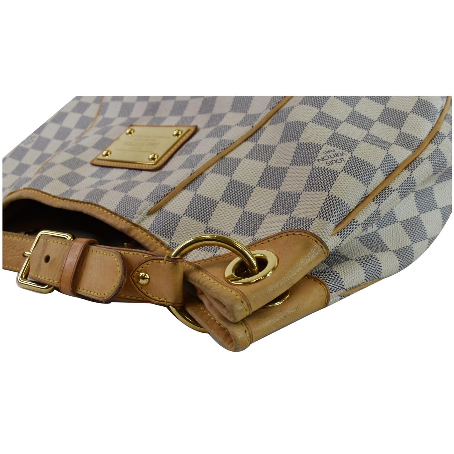 LOUIS VUITTON Galliera PM Damier Azur Shoulder Bag White