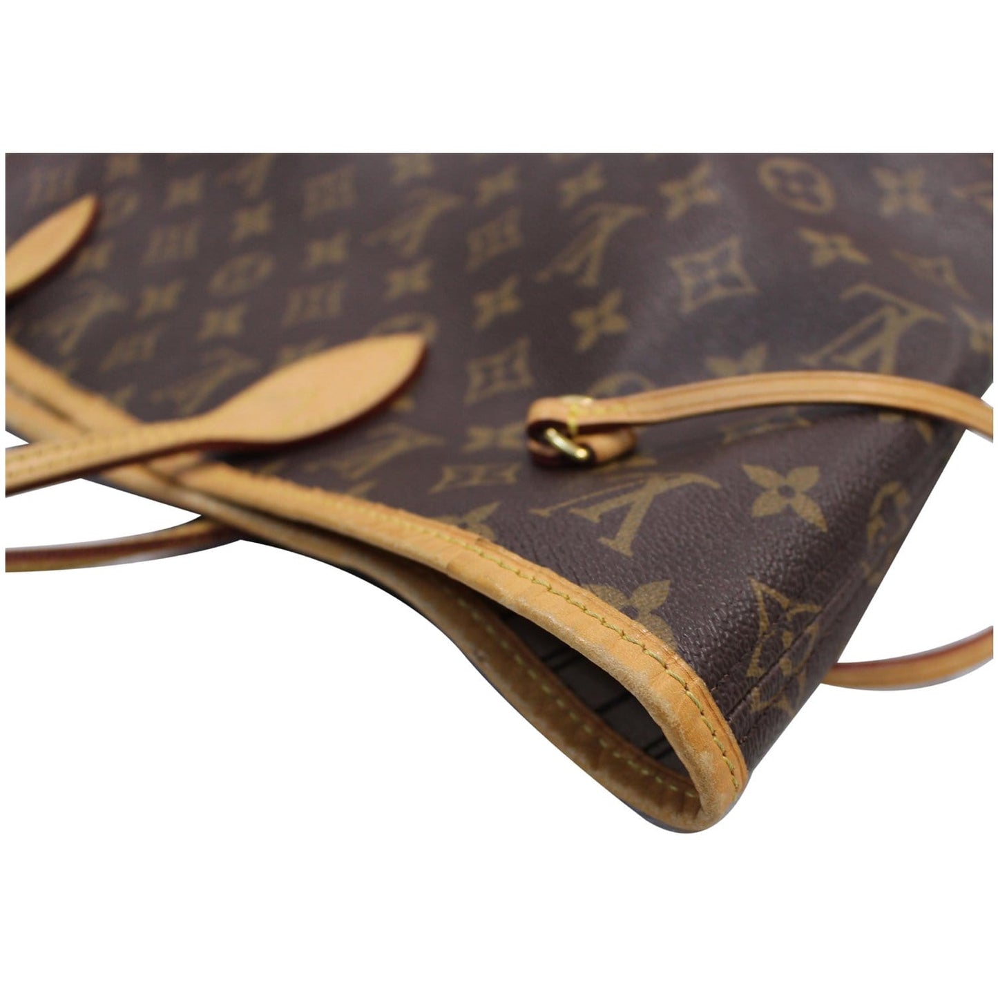 LOUIS VUITTON Neverfull MM Monogram Canvas Tote Shoulder Bag Brown