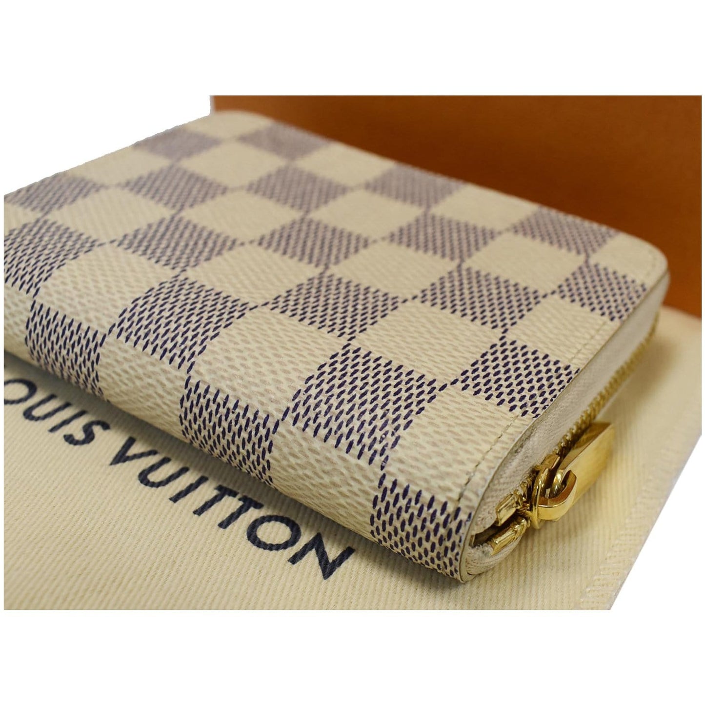 LOUIS VUITTON Zippy Damier Azur Coin Purse White