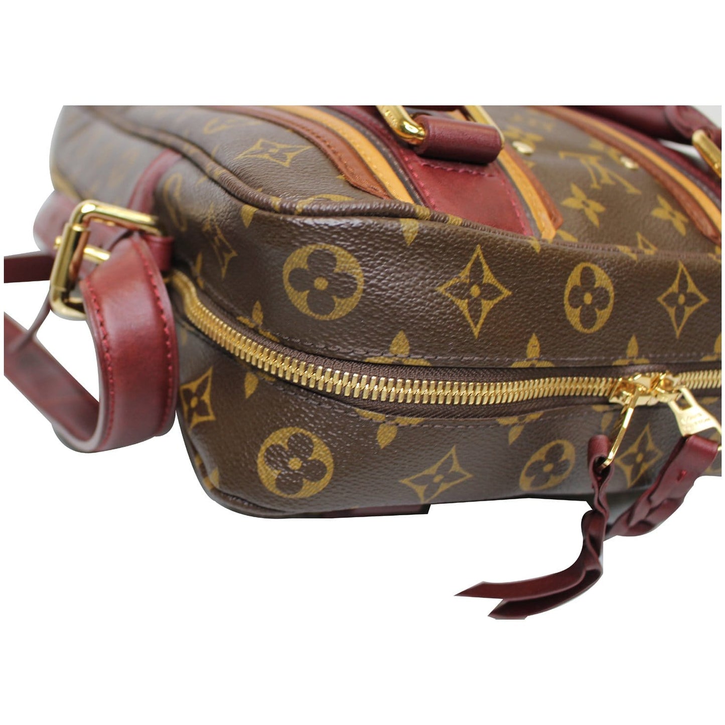 LOUIS VUITTON Bequia Porte Document Monogram Vertical Tote Bag Brown