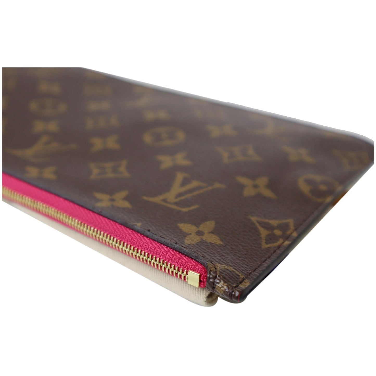 LOUIS VUITTON Pochette Wristlet Pouch Monogram Canvas Neverfull MM Brown