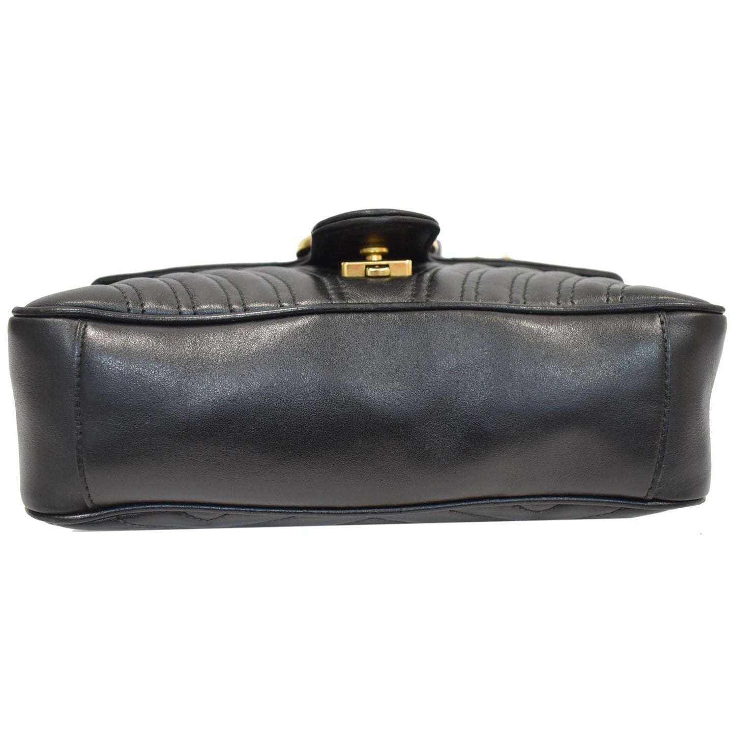 GUCCI GG Marmont Small Matelasse Leather Crossbody Bag Black 443497