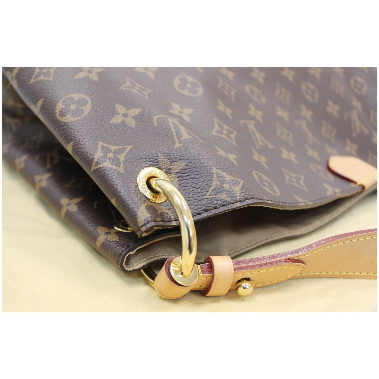 LOUIS VUITTON Graceful MM Monogram Canvas Shoulder Bag Brown