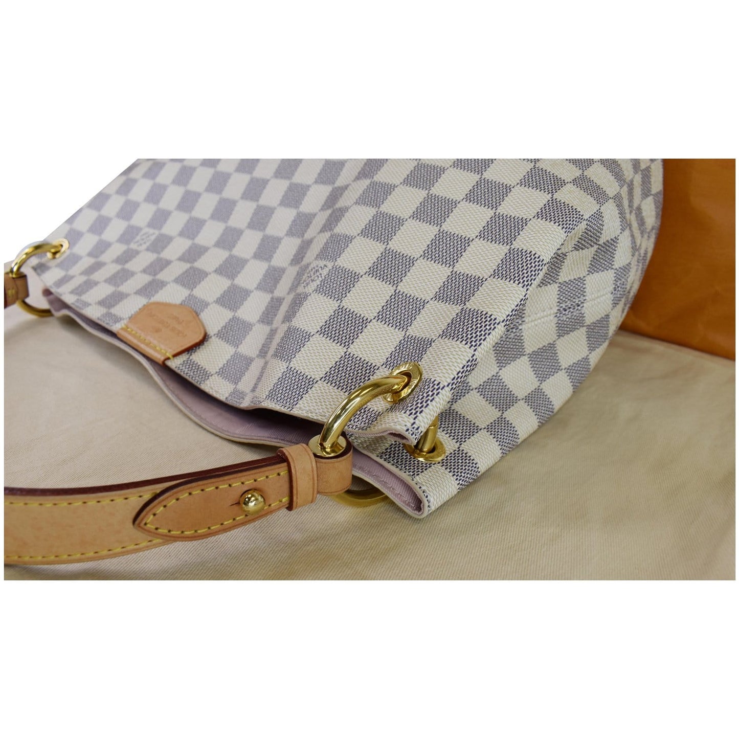 LOUIS VUITTON Graceful PM Damier Azur Shoulder Bag White