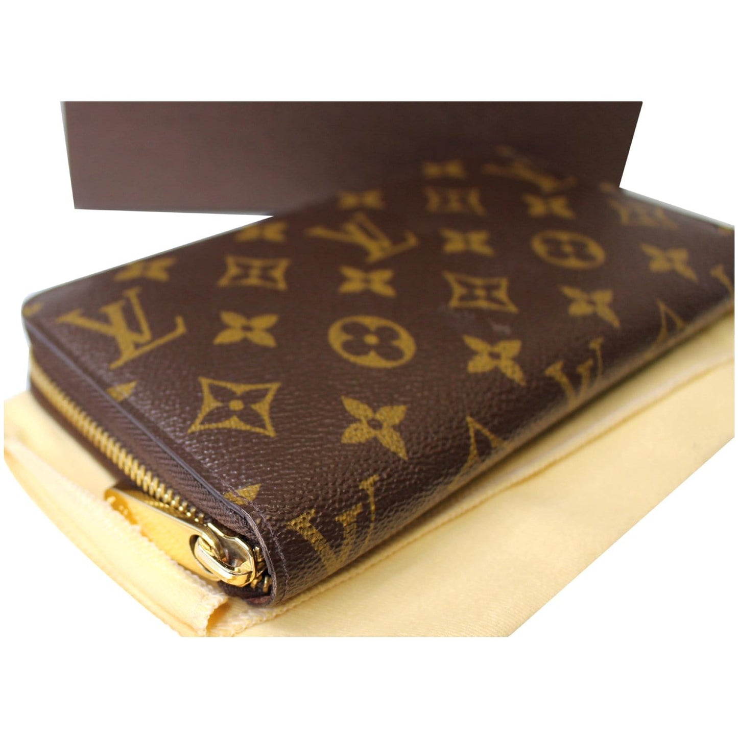 LOUIS VUITTON Zippy Monogram Canvas Long Wallet Brown