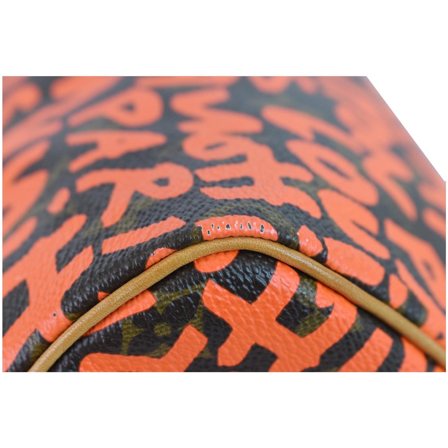LOUIS VUITTON Speedy 30 Graffiti Monogram Satchel Bag Orange
