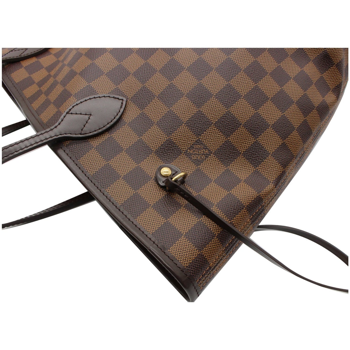 LOUIS VUITTON Neverfull MM Damier Ebene Tote Bag Brown