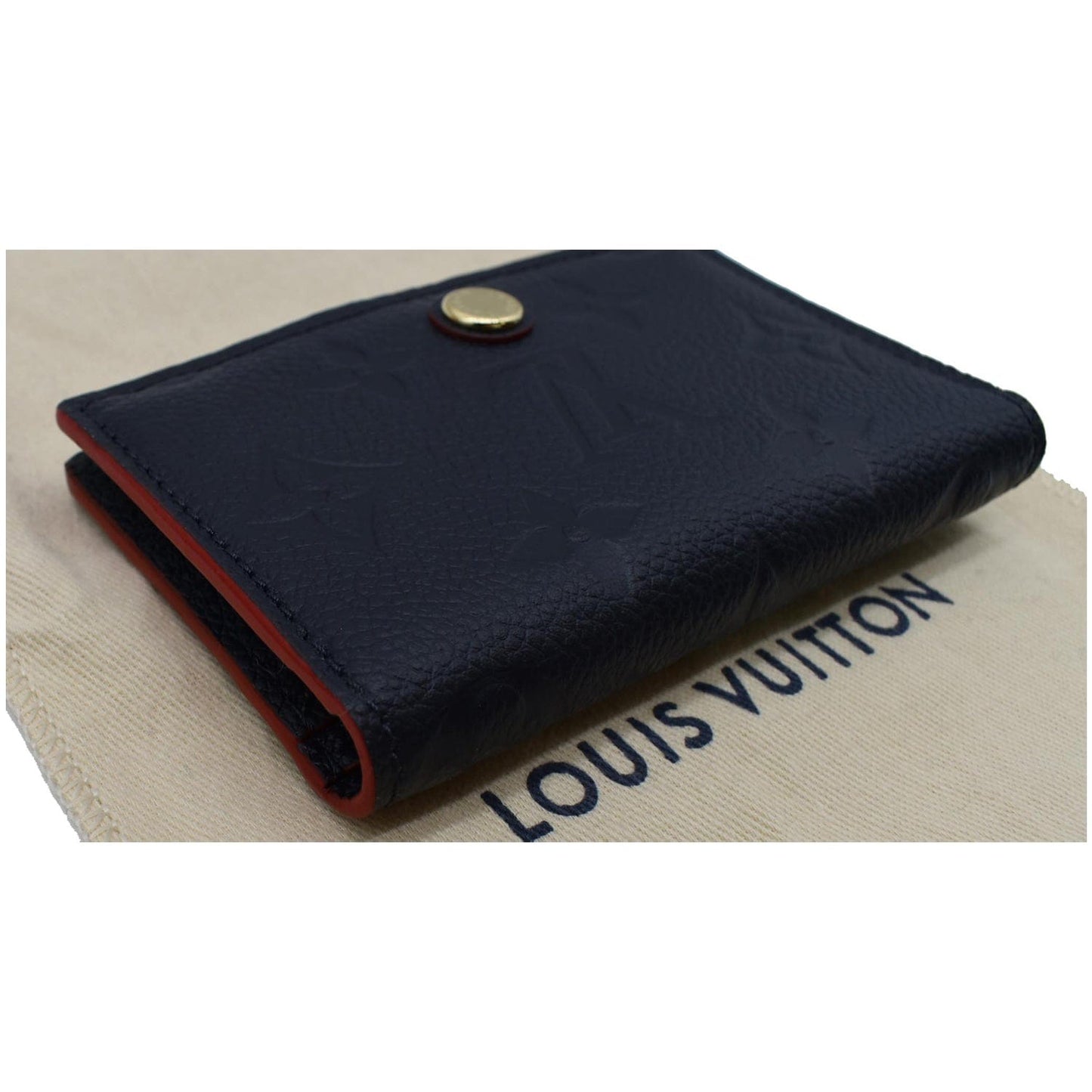 LOUIS VUITTON Multicartes Monogram Empreinte Leather Wallet Marine Rouge