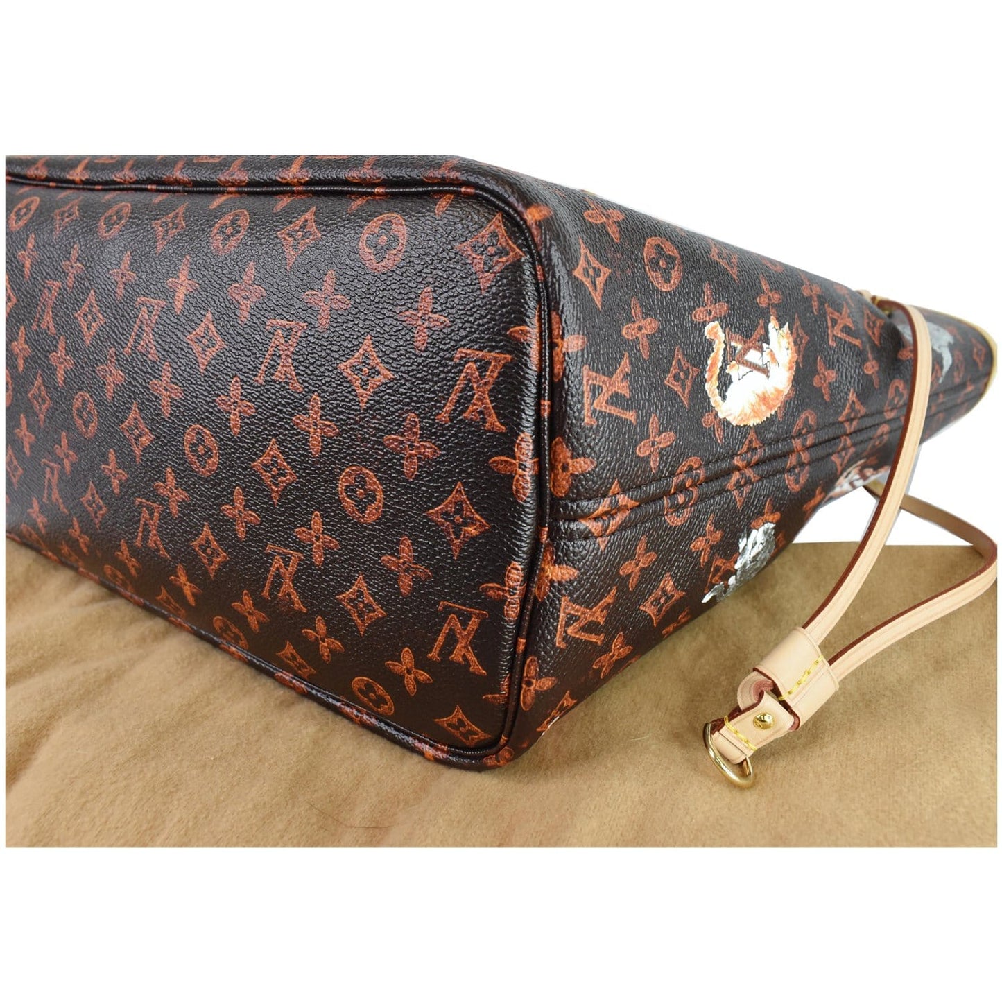LOUIS VUITTON Catogram Neverfull MM Canvas Tote Shoulder Bag Orange