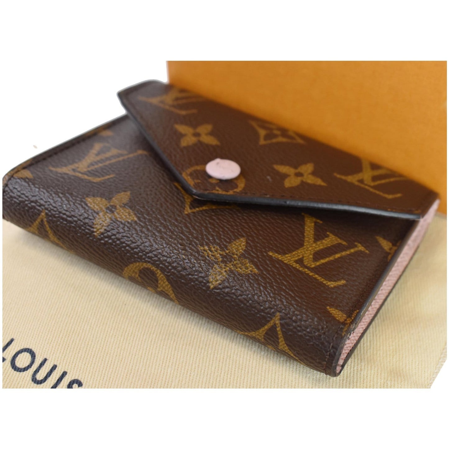 LOUIS VUITTON Victorine Monogram Canvas Wallet Rose Ballerina