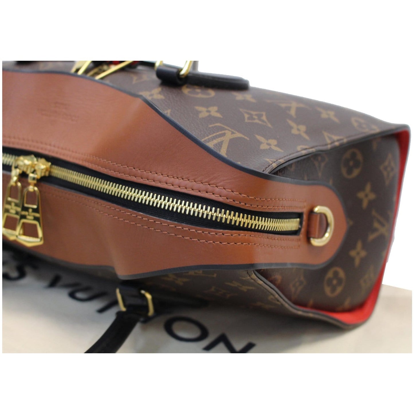 LOUIS VUITTON Tuileries Monogram Canvas Tote Shoulder Bag Caramel
