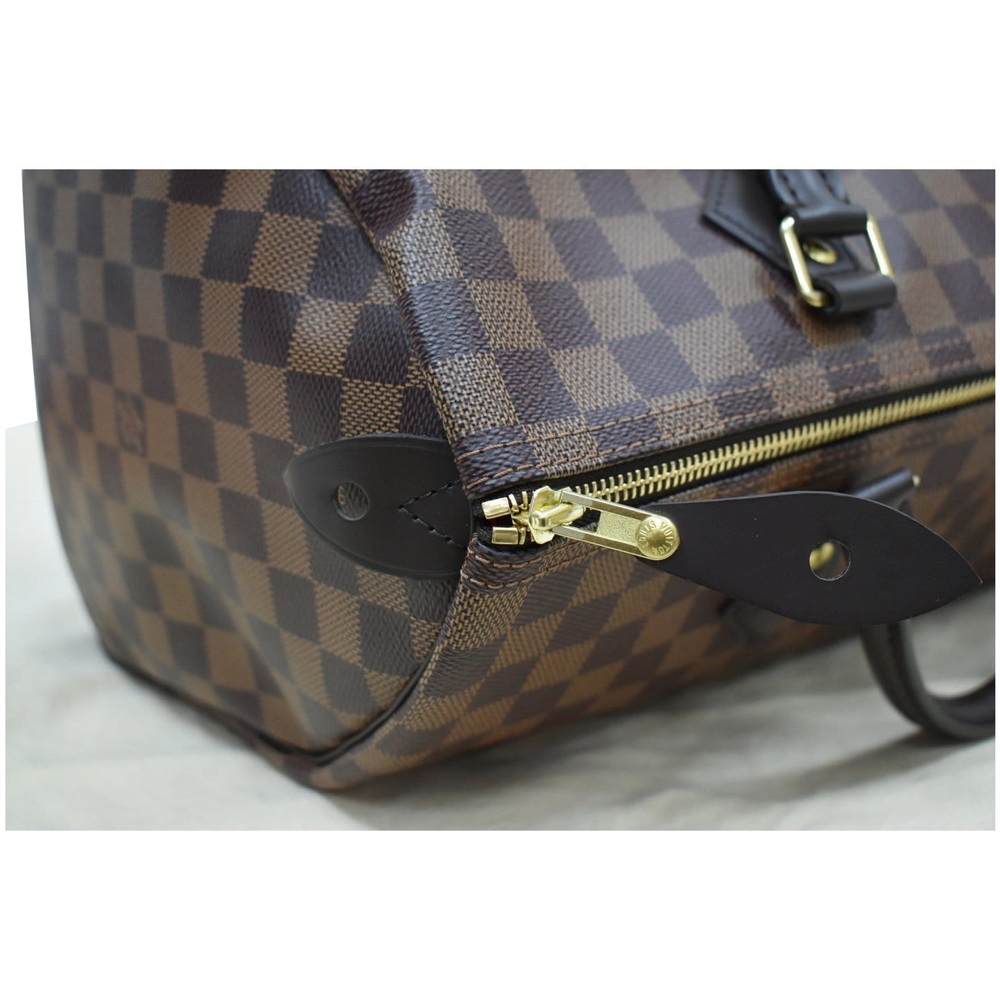 LOUIS VUITTON Speedy 35 Damier Ebene Satchel Bag Brown