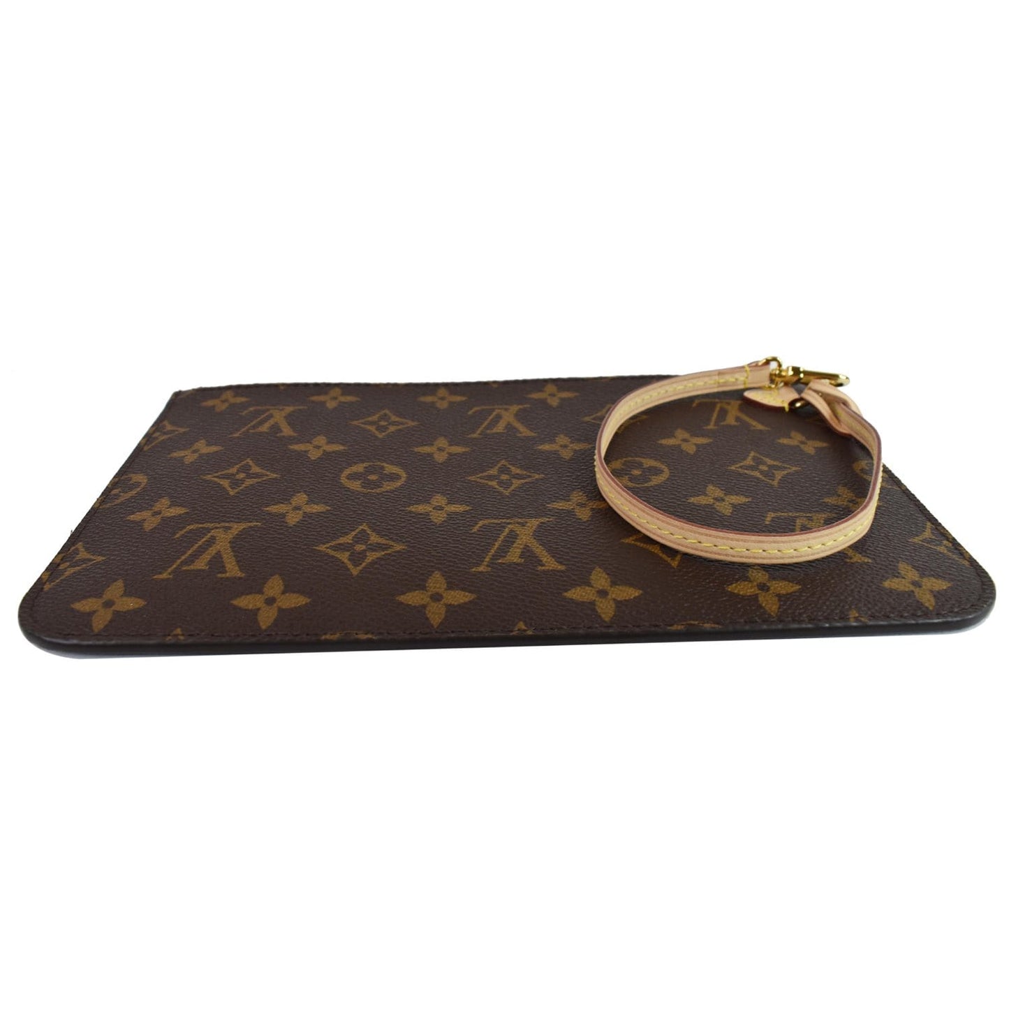 LOUIS VUITTON Pochette Wristlet Monogram Canvas Neverfull MM Brown