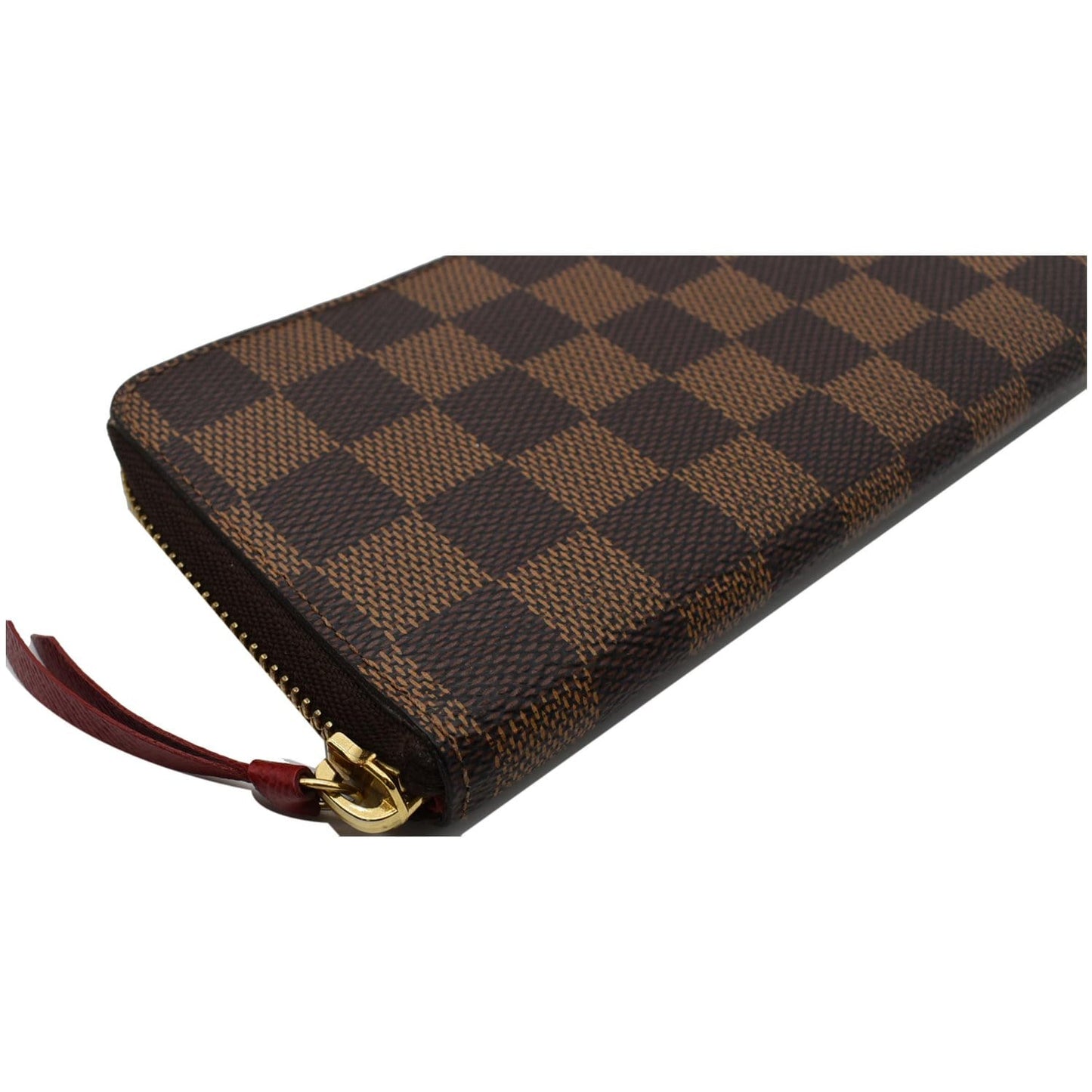 LOUIS VUITTON Clemence Damier Ebene Zippy Wallet Brown