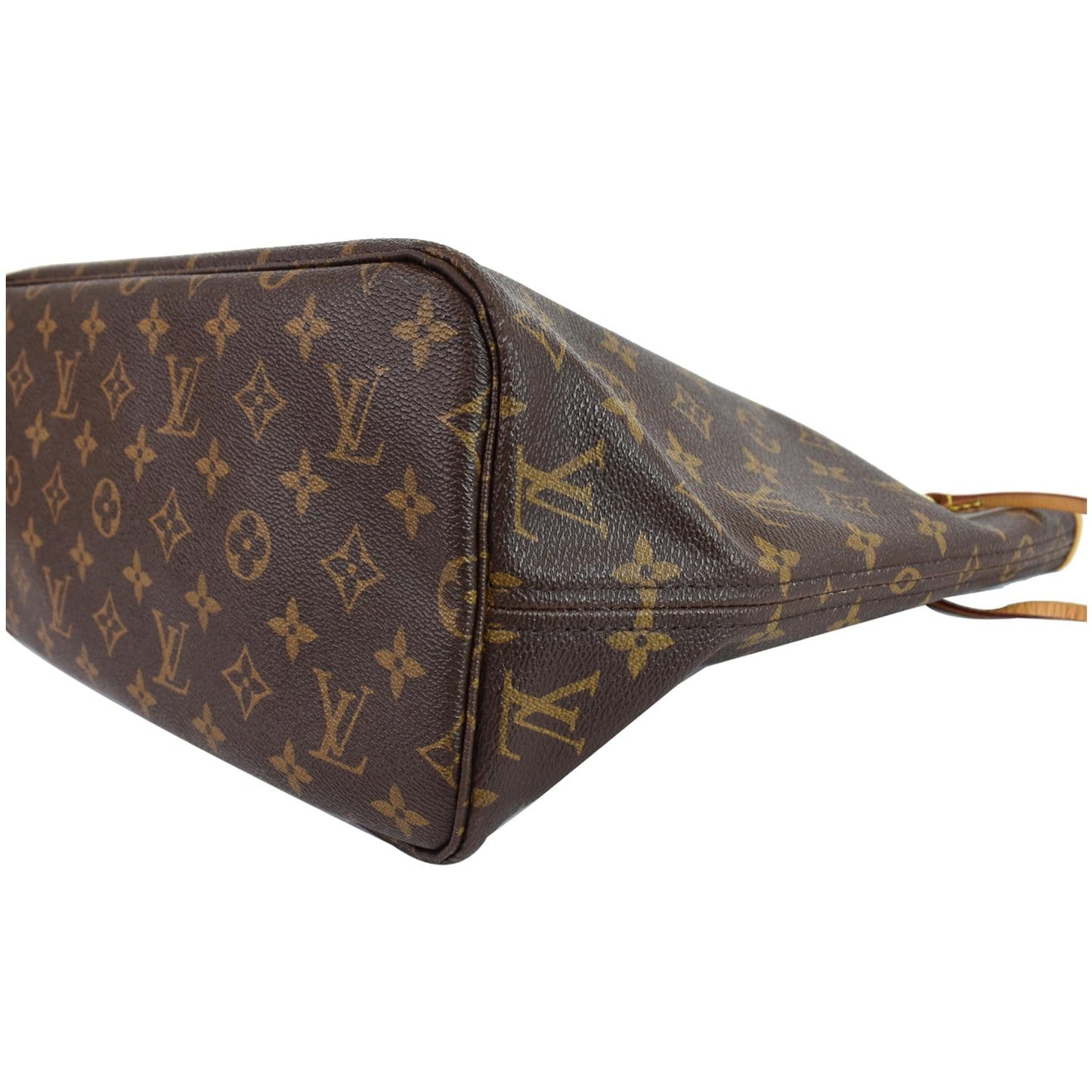 LOUIS VUITTON Neverfull MM Monogram Canvas Tote Shoulder Bag Brown