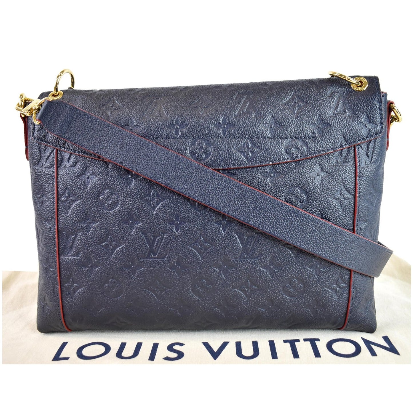 LOUIS VUITTON Blanche MM Empreinte Leather Shoulder Bag Marine