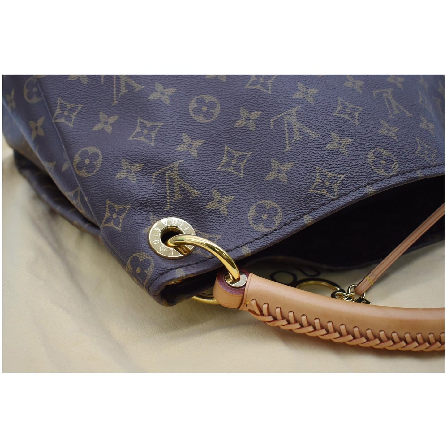 LOUIS VUITTON Artsy MM Monogram Canvas Shoulder Bag Brown