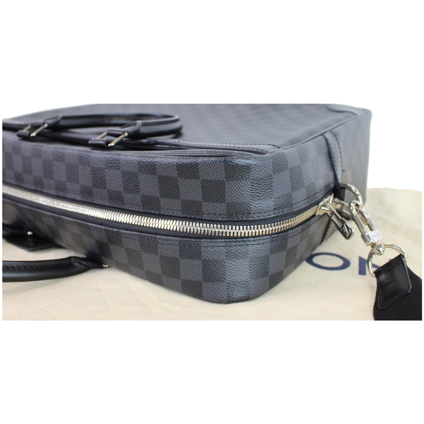 LOUIS VUITTON Porte Documents Voyage GM Damier Graphite Briefcase Bag Black