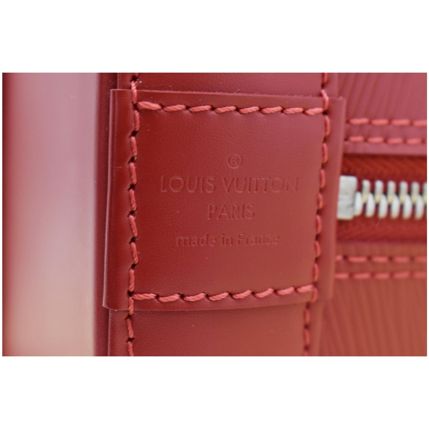 LOUIS VUITTON Alma GM Epi Leather Satchel Bag Red