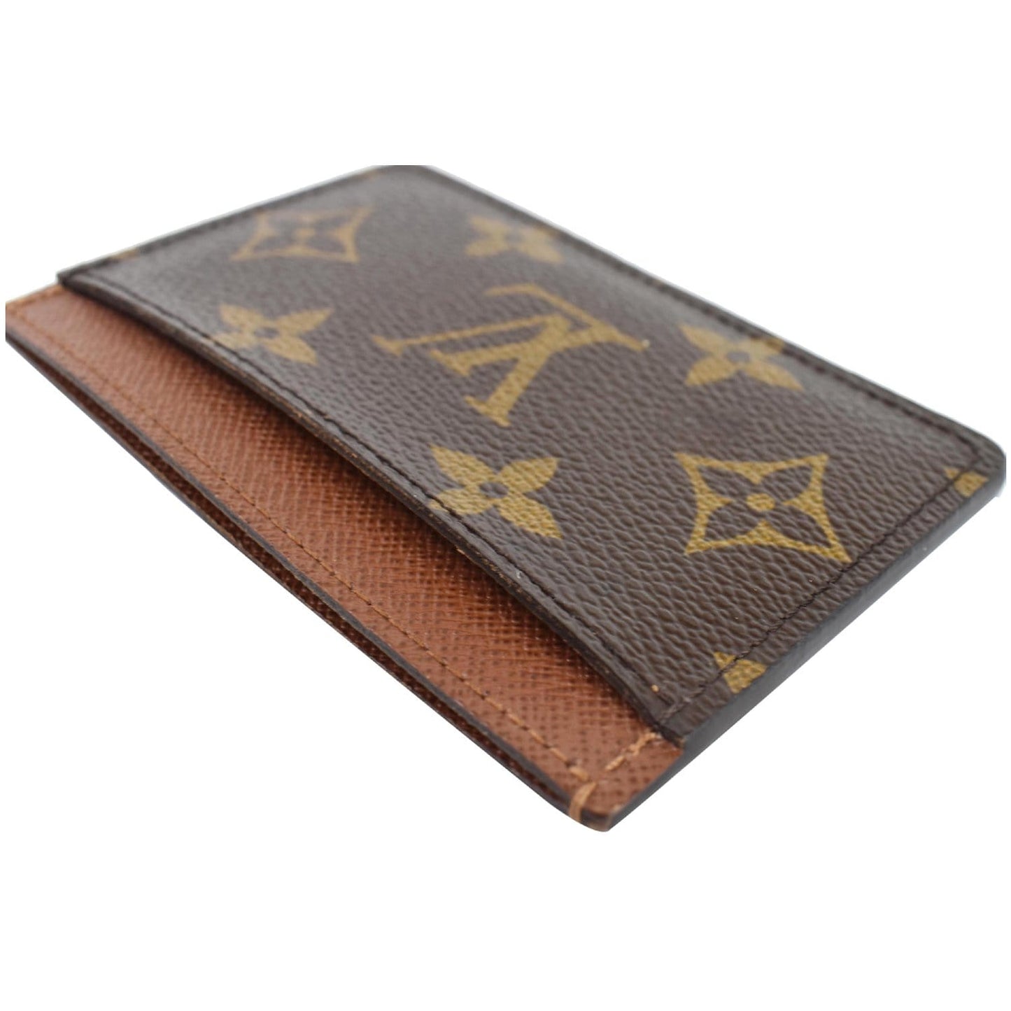 LOUIS VUITTON Card Holder Monogram Canvas Brown