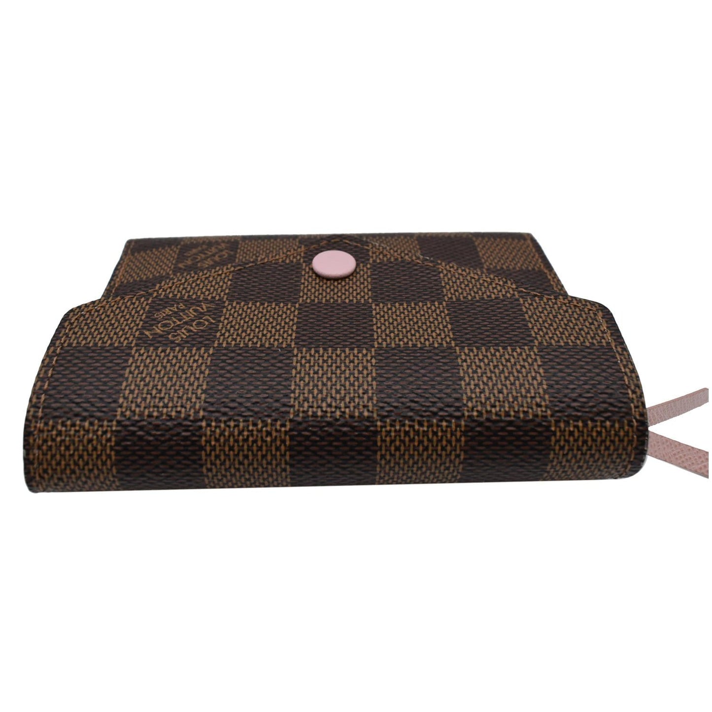 LOUIS VUITTON Victorine Damier Ebene Canvas Wallet Rose Ballerina