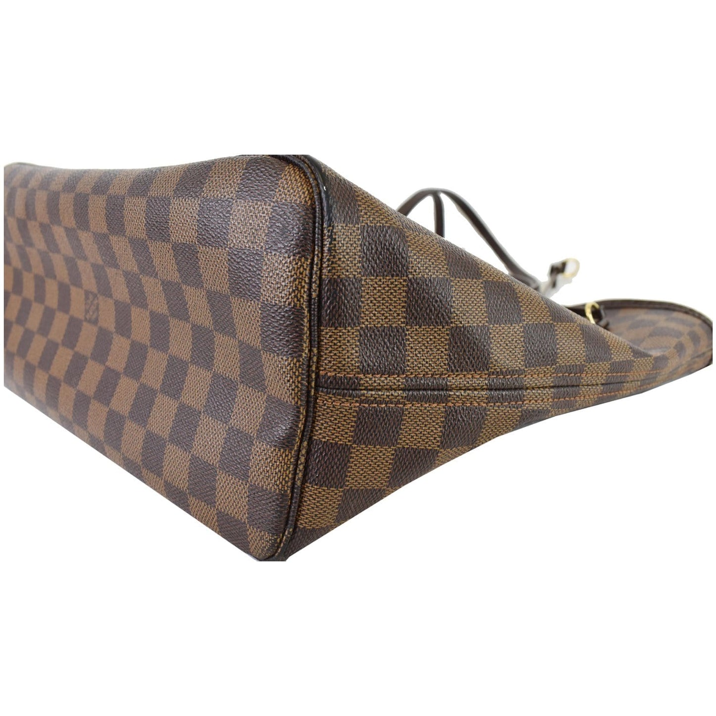 LOUIS VUITTON Neverfull MM Damier Ebene Shoulder Bag Brown