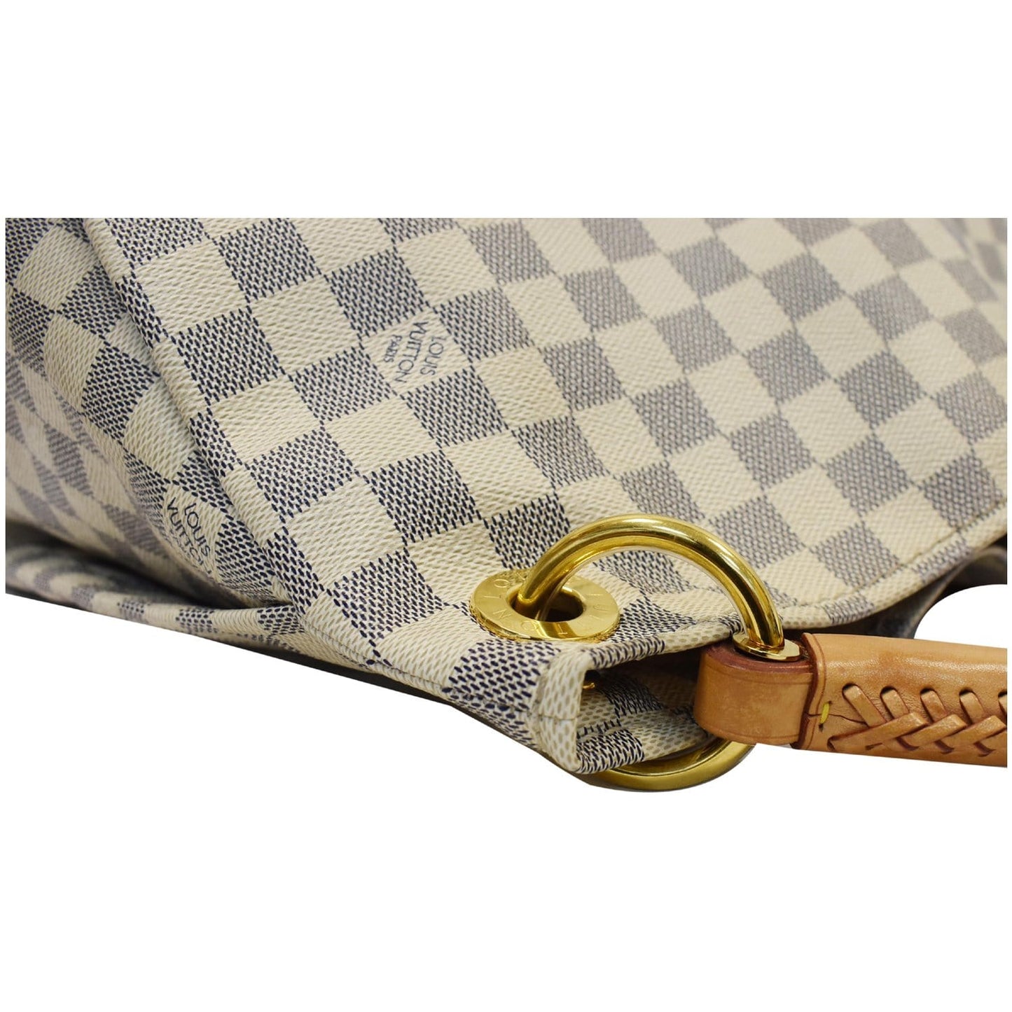 LOUIS VUITTON Artsy MM Damier Azur Shoulder Bag White