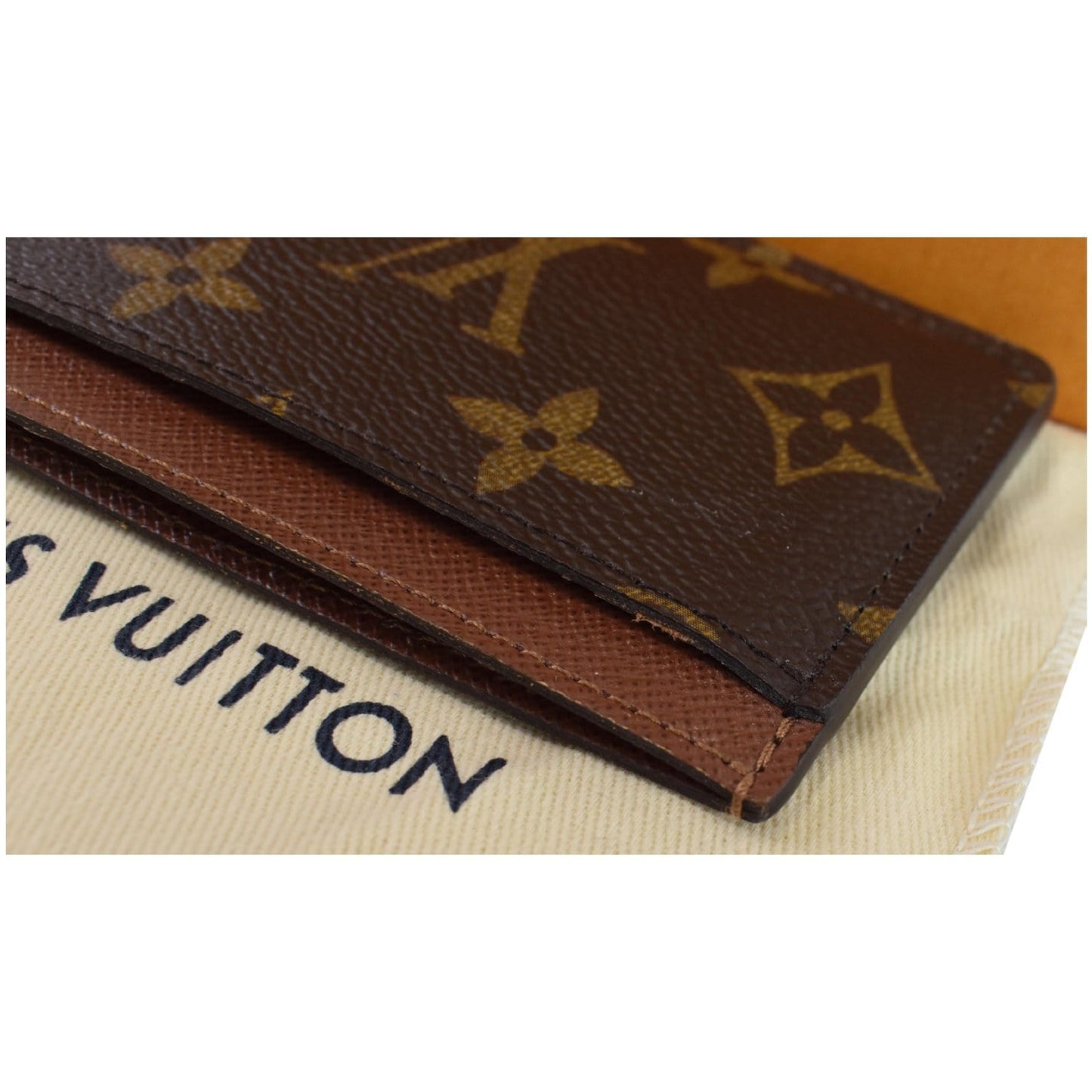 LOUIS VUITTON Monogram Canvas Card Holder Brown