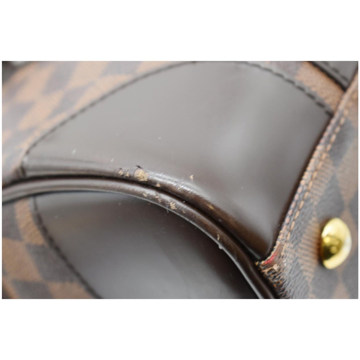 LOUIS VUITTON Berkeley Damier Ebene Satchel Bag Brown