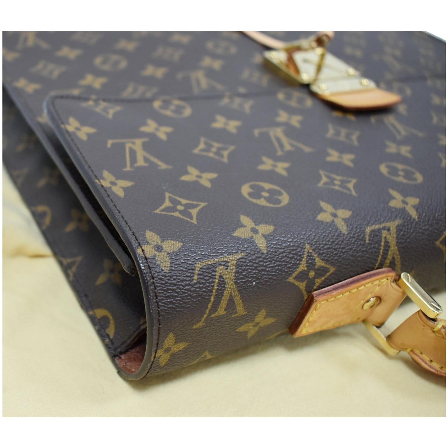 LOUIS VUITTON Laguito Monogram Canvas Briefcase Bag Brown