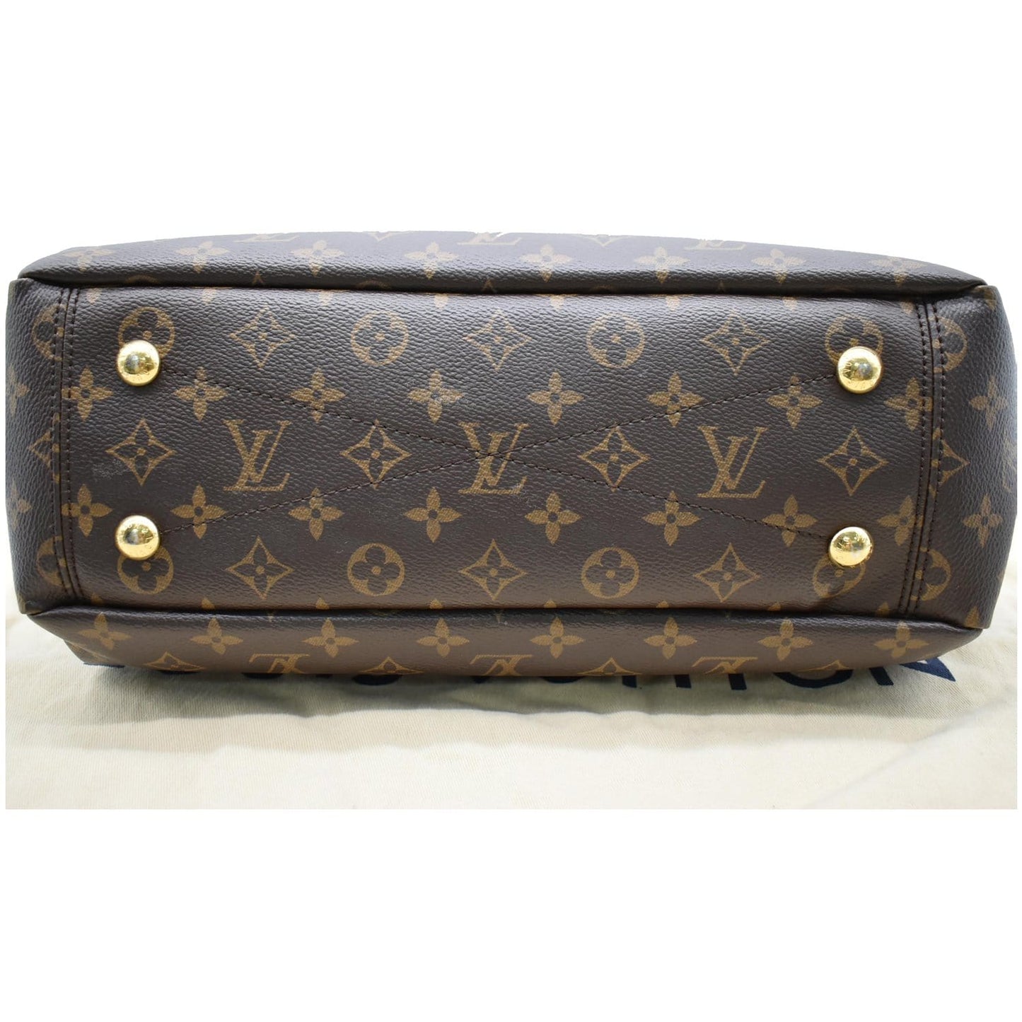 LOUIS VUITTON Pallas Chain Monogram Canvas Shopper Bag Brown