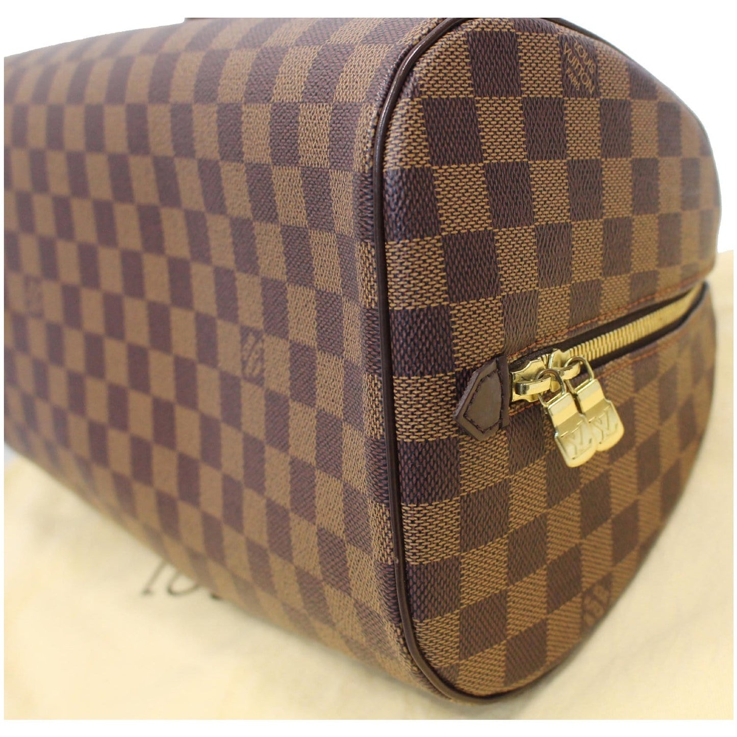 LOUIS VUITTON Ribera MM Damier Ebene Satchel Bag Brown