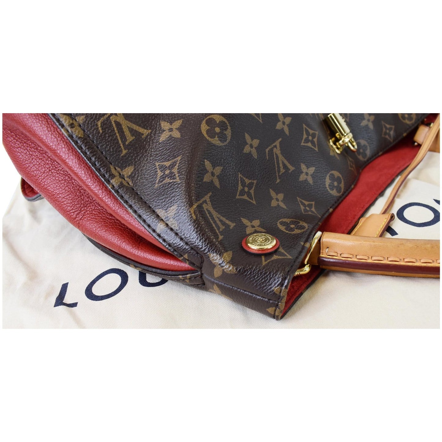 LOUIS VUITTON Gaia Monogram Canvas Shoulder Bag Brown