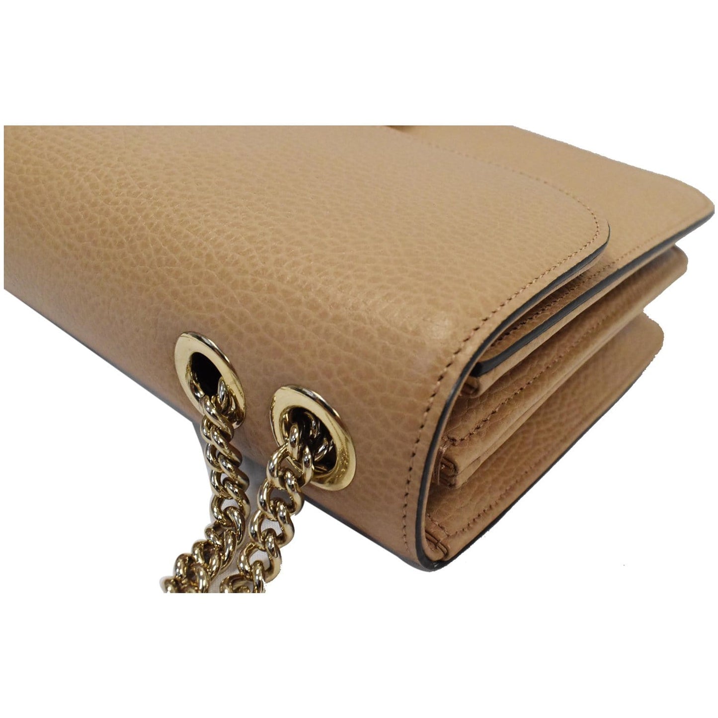GUCCI Interlocking GG Calfskin Leather Shoulder Bag Brown 510303