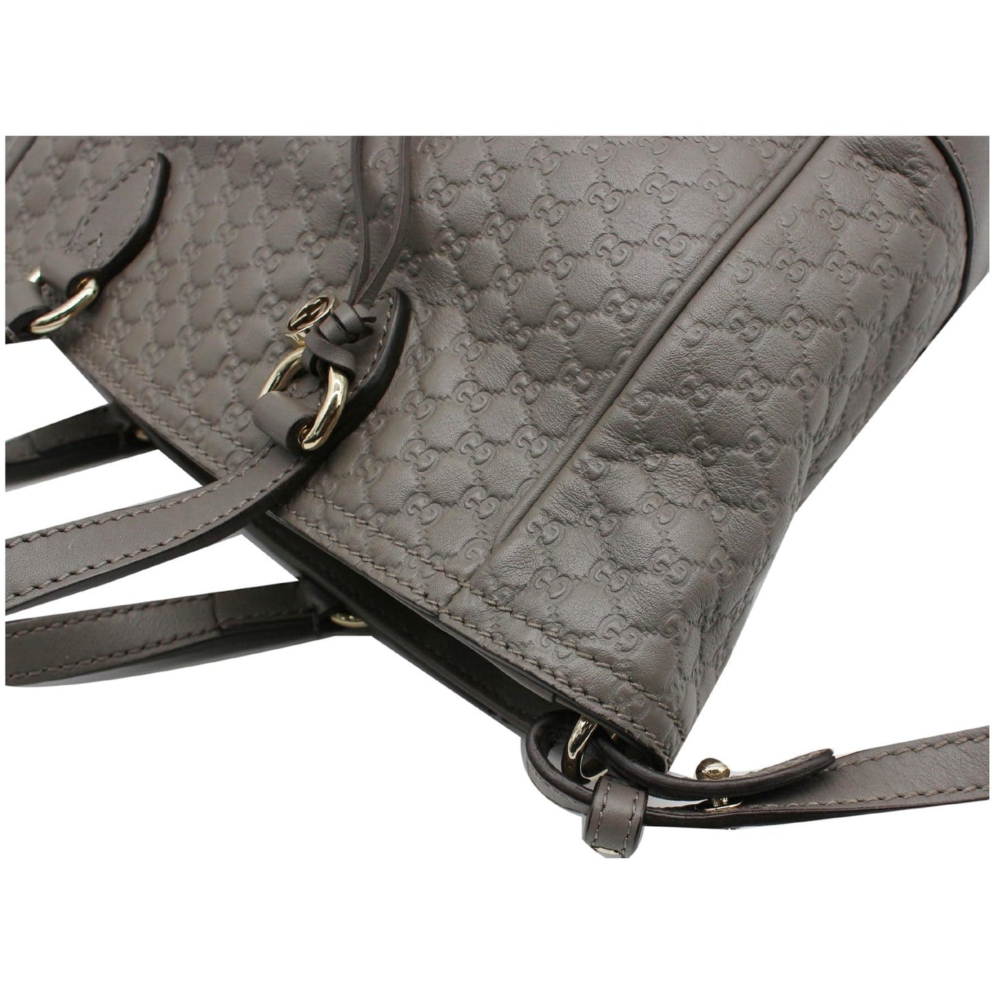 GUCCI Small Bree GG Guccissima Leather Tote Crossbody Bag Grey 449241