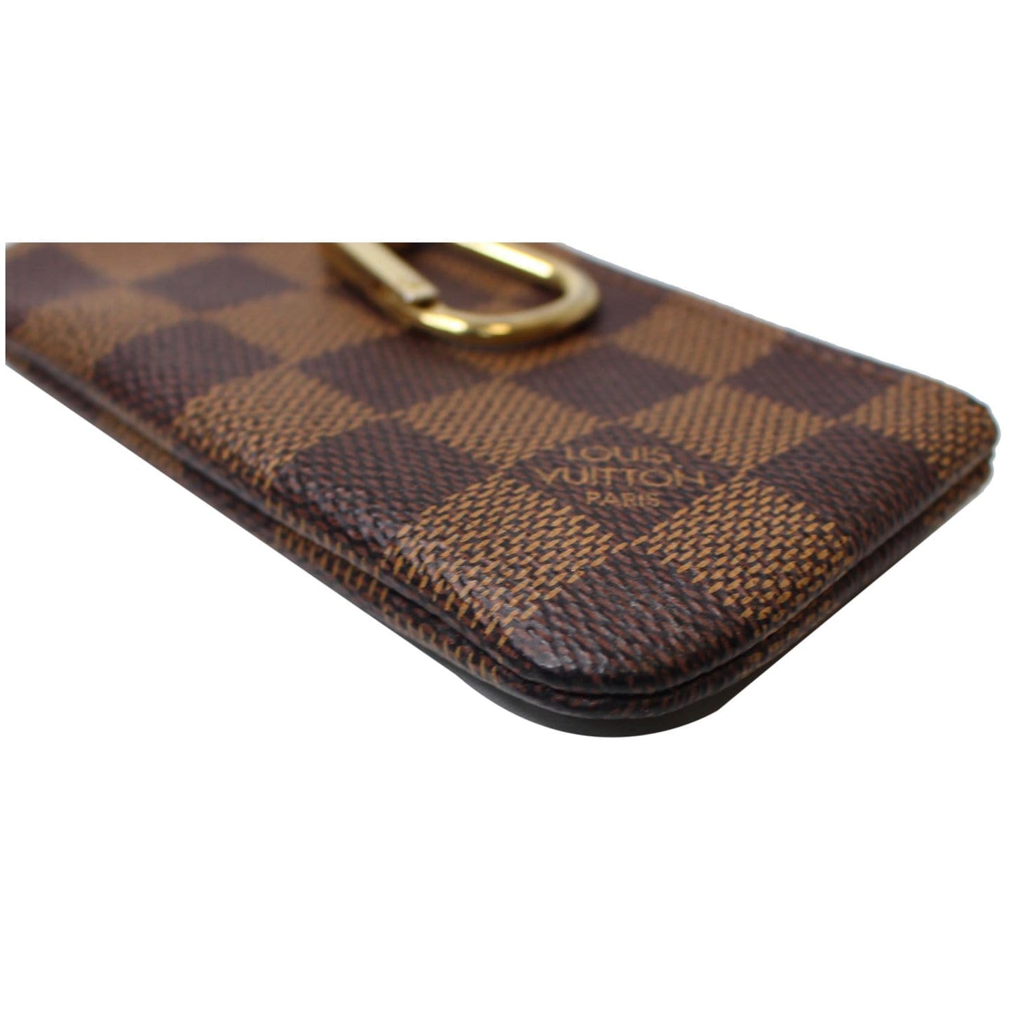 LOUIS VUITTON Key Coin Pouch Damier Ebene Brown