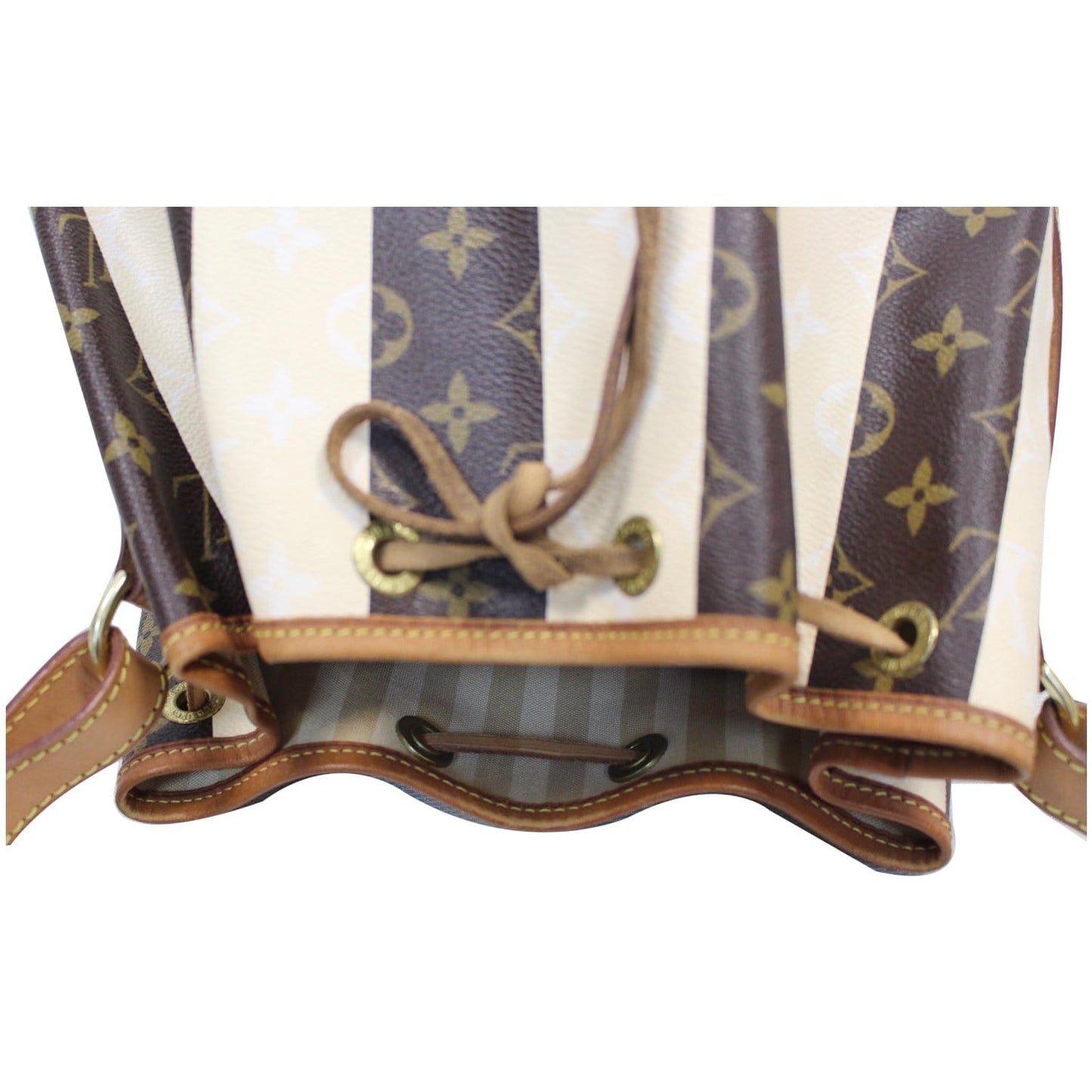 LOUIS VUITTON Petit Noe Monogram Rayures Shoulder Bag Brown