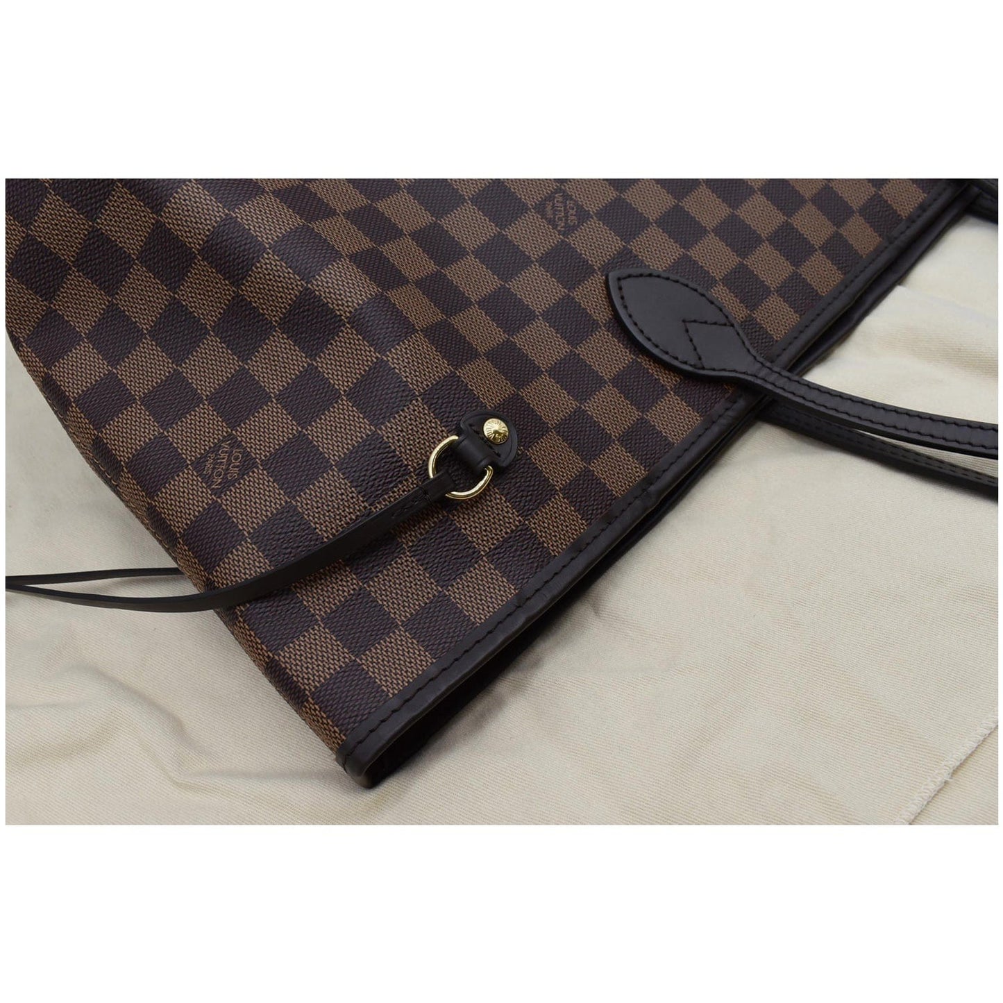 LOUIS VUITTON Neverfull GM Damier Ebene Tote Shoulder Bag Brown