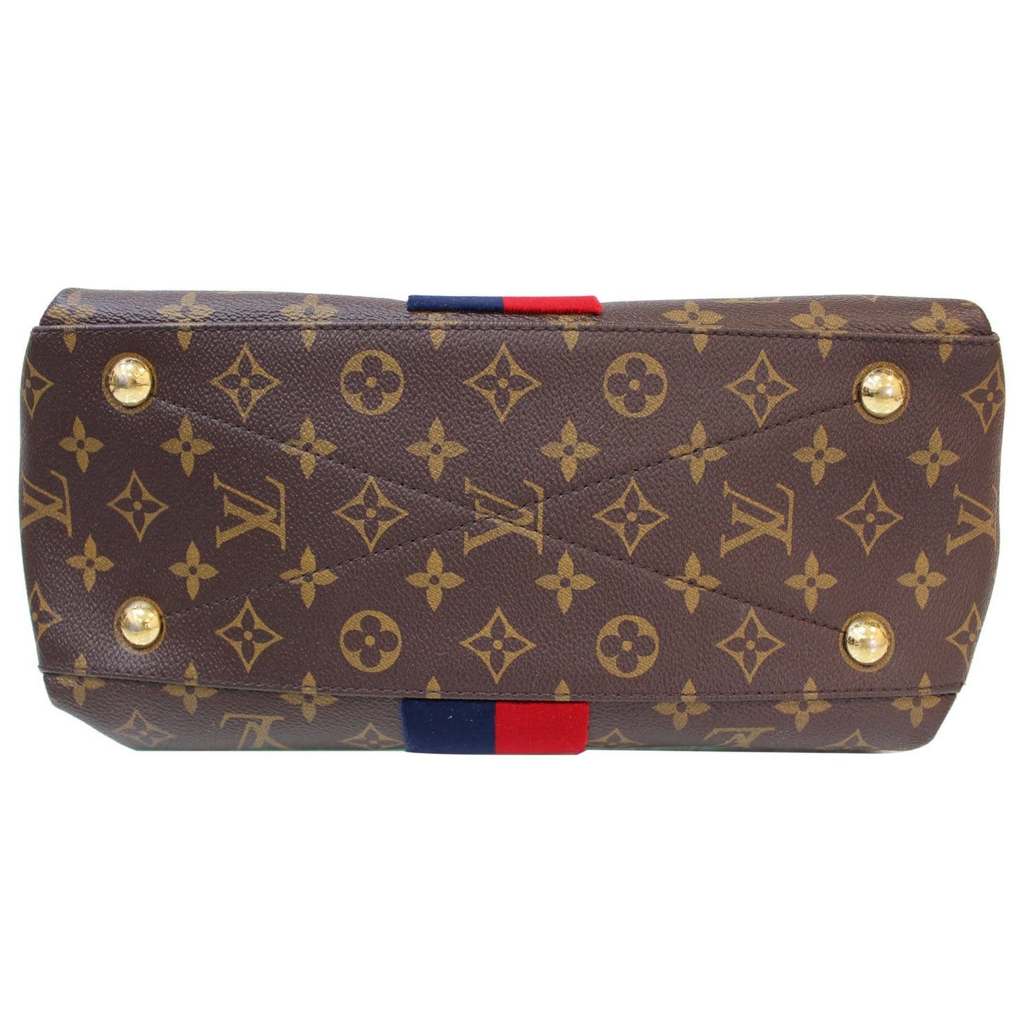 LOUIS VUITTON Georges Monogram Canvas Satchel Bag Brown