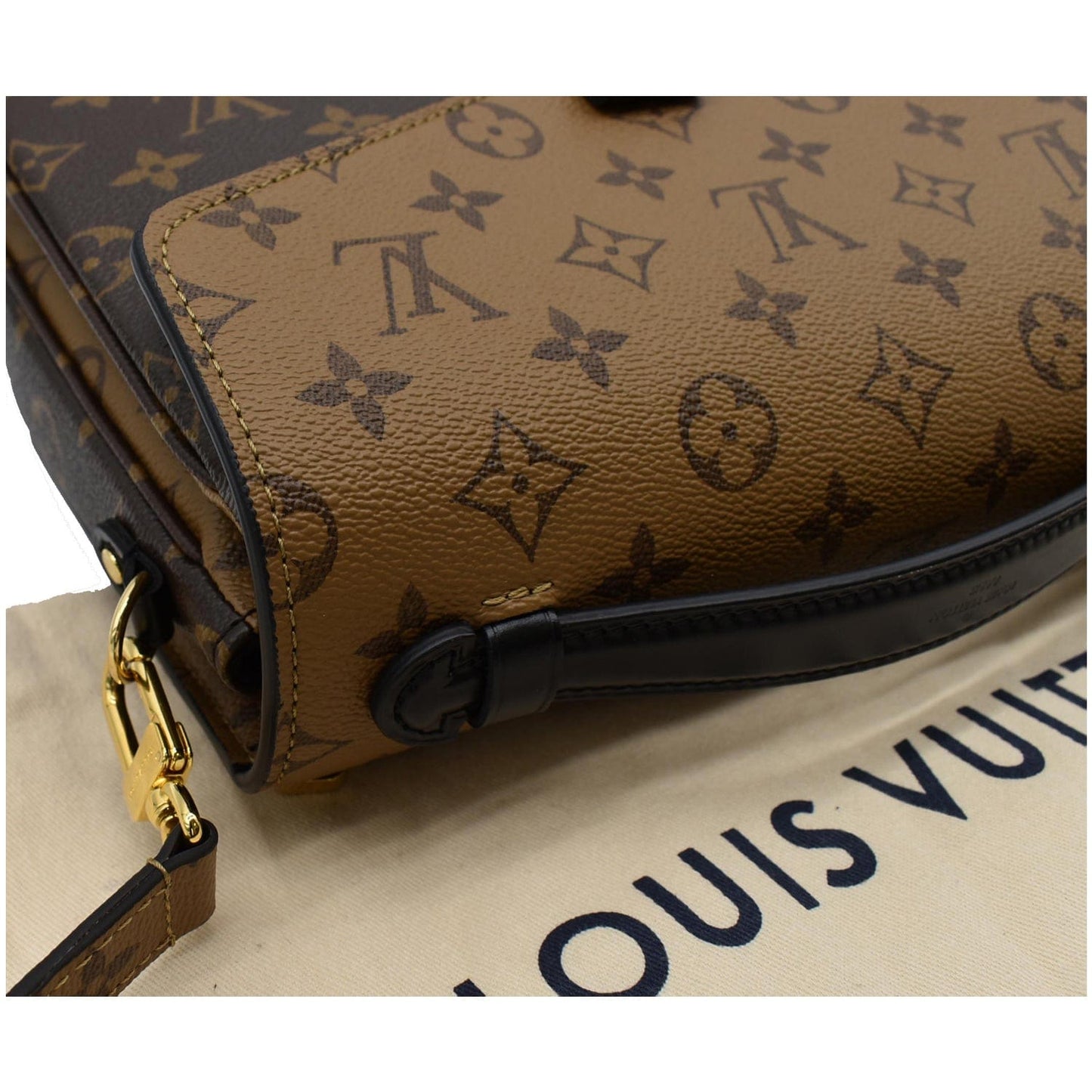 LOUIS VUITTON Metis Pochette Reverse Monogram Canvas Crossbody Bag Brown