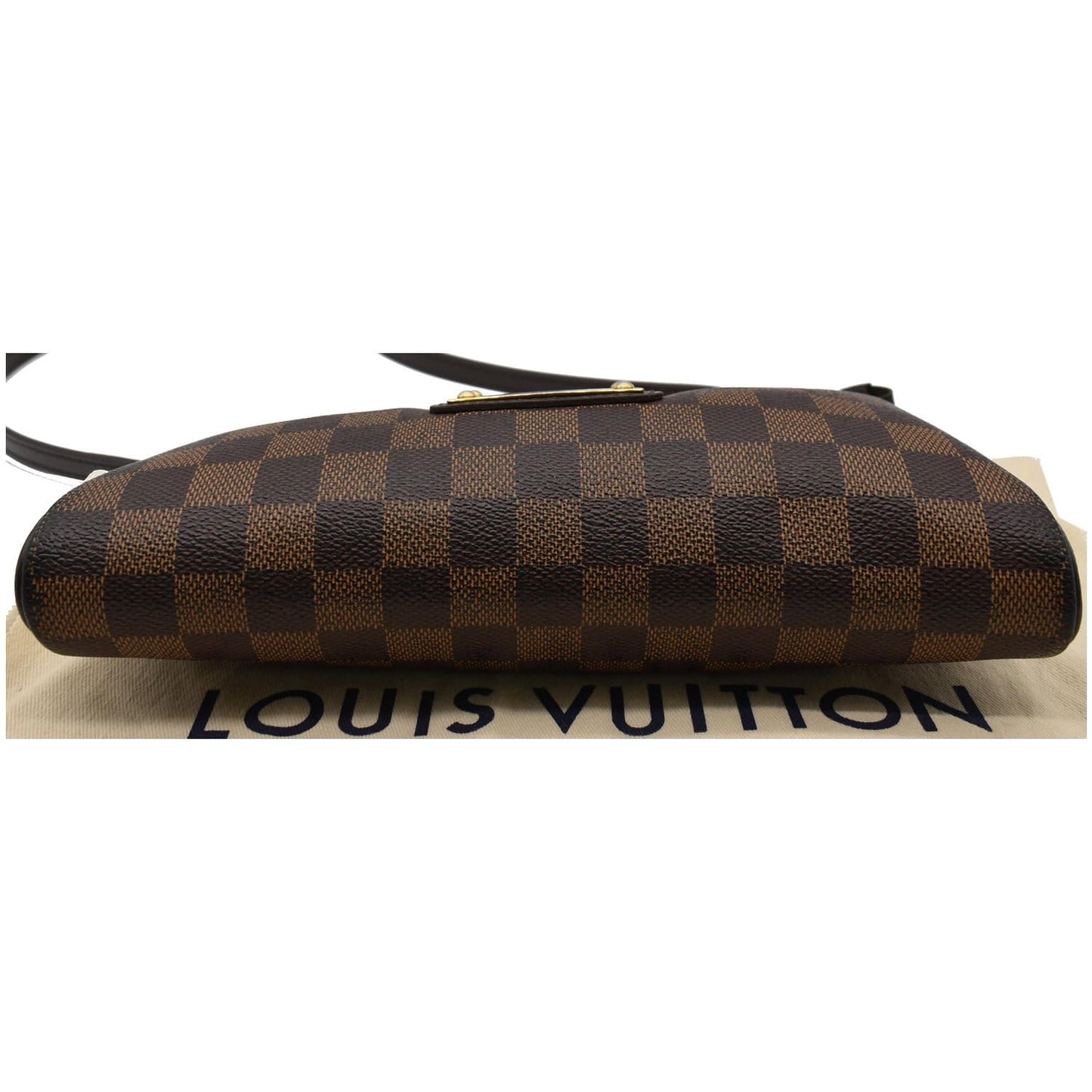 LOUIS VUITTON Pochette Eva Damier Ebene Crossbody Bag Brown